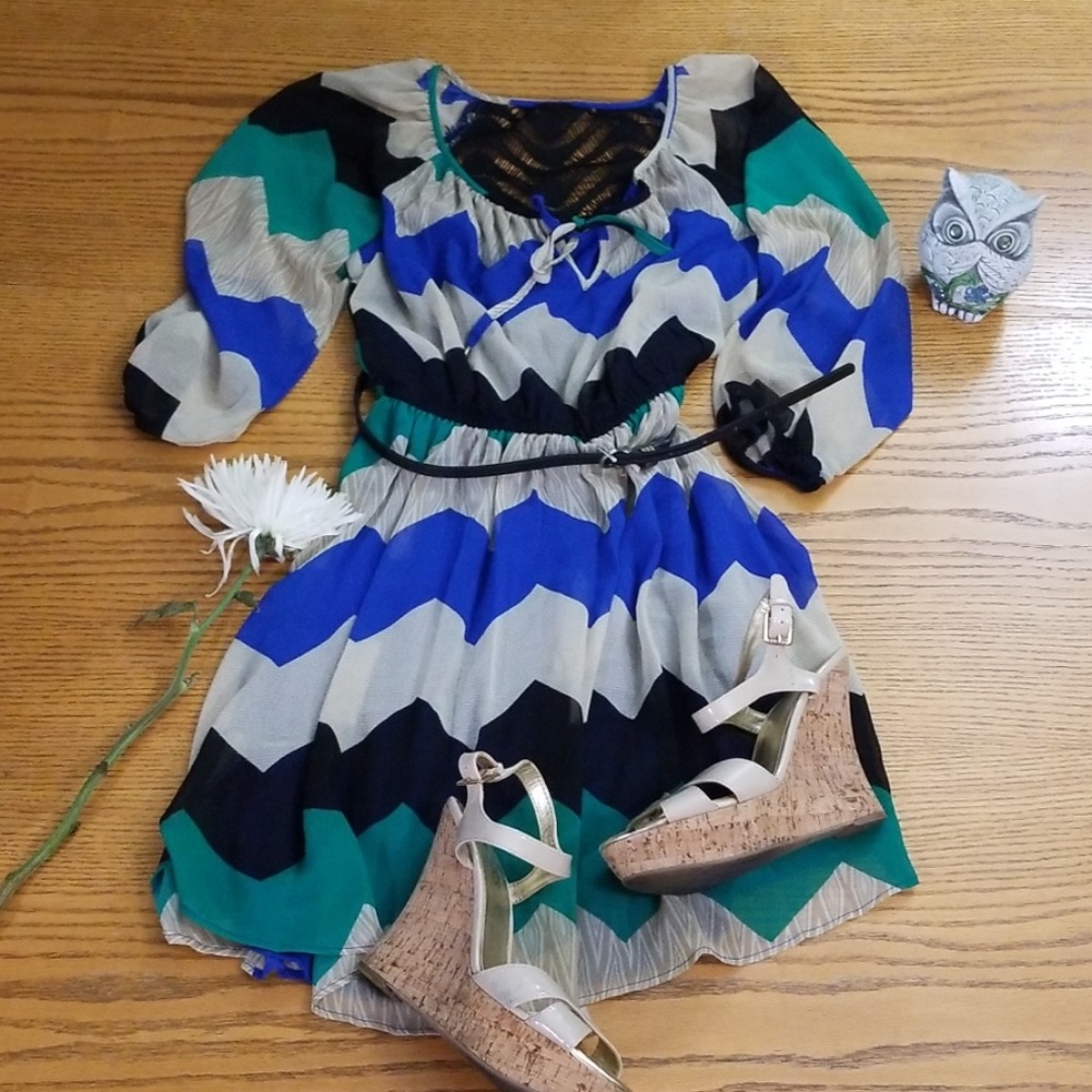Sequin Hearths Chiffon Dress